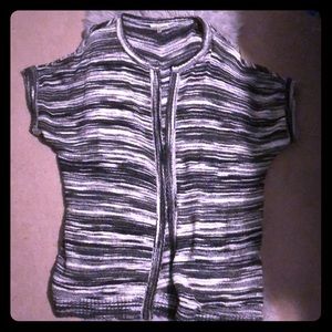 Long cardigan overpiece black and white